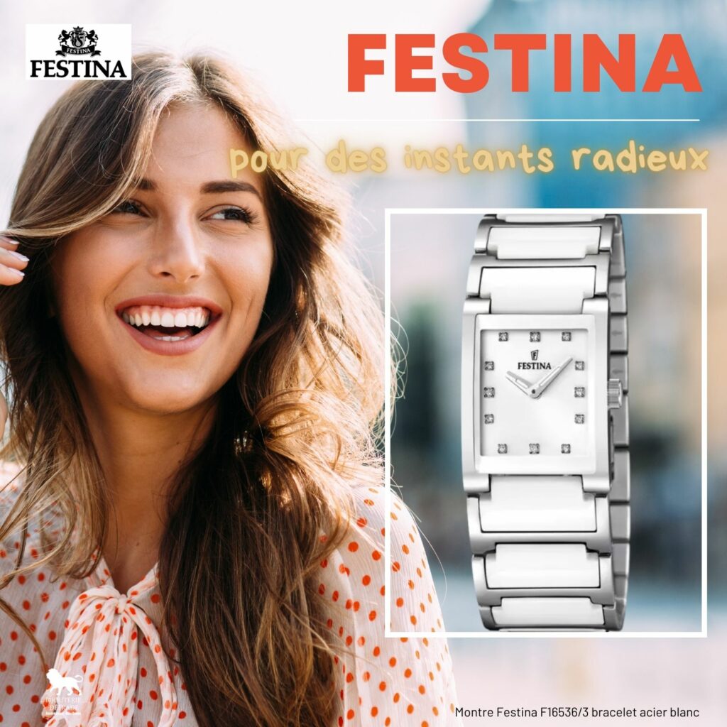 Montre Festina F165363 bracelet acier blanc